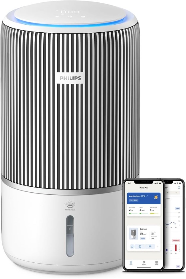 PHILIPS 3400 Series 2-in-1 Air Purifier and Humidifier, HEPA NanoProtect +