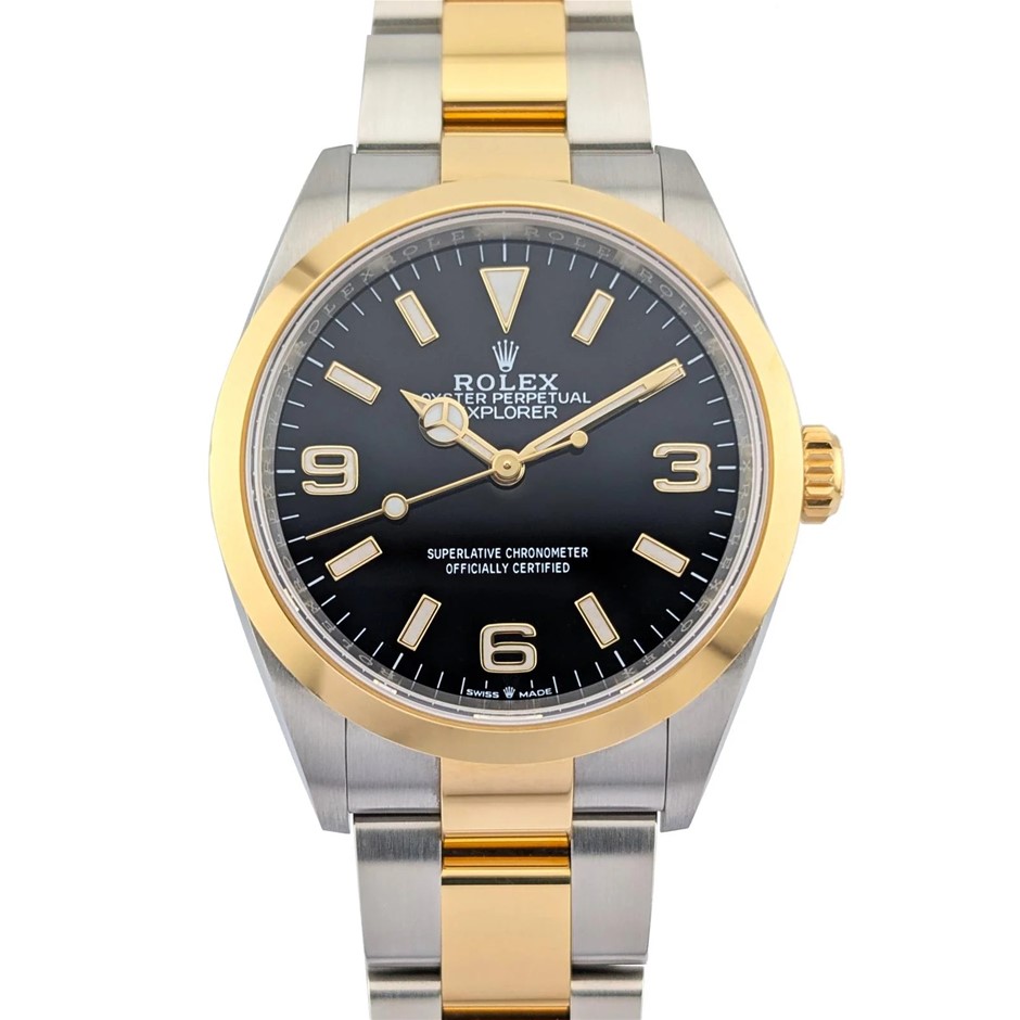 ROLEX EXPLORER AUTOMATIC 36MM TWO TONE (STEEL & YELLOW GOLD) 124273 BXP