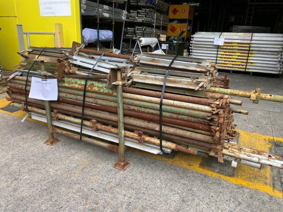 <b>Stillage Containing Assorted Scaffold Components</b>