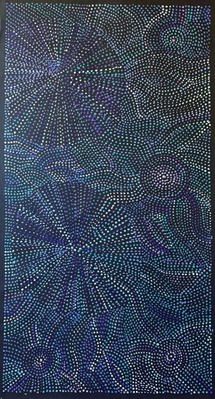 Original Authentic Aboriginal Painting Joy Purvis Petyarre - Bush Yam Seeds