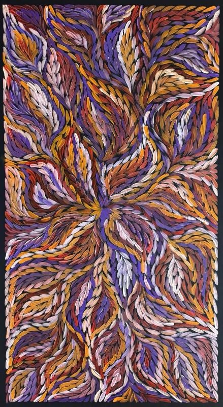 Original Authentic Aboriginal Painting Rosemary Petyarre - Bush Yam flower