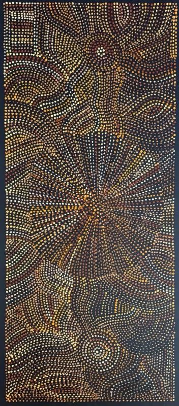 Original Authentic Aboriginal Painting Joy Purvis Petyarre - Bush Yam Seeds