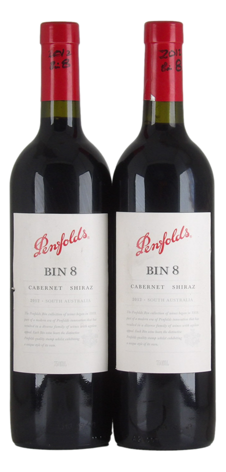 Penfolds Bin 8 Cabernet Shiraz 2012 (2x 750mL), SA.
