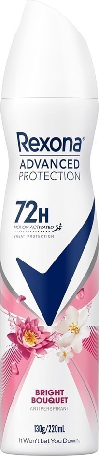 6 x REXONA Bright Bouquet Antiperspirant, 220mL (130g).