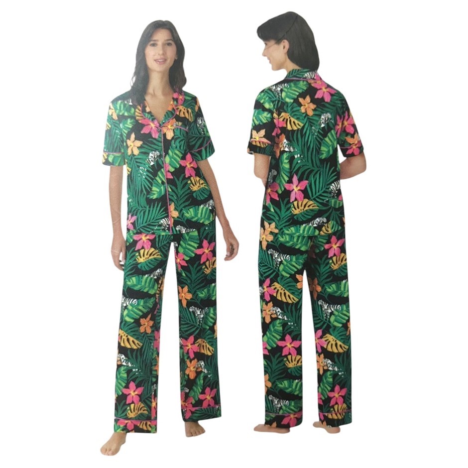 ROOM SERVICE Women's 2pc Notch Collar PJ Set, Size L, Amazon. Buyers Note