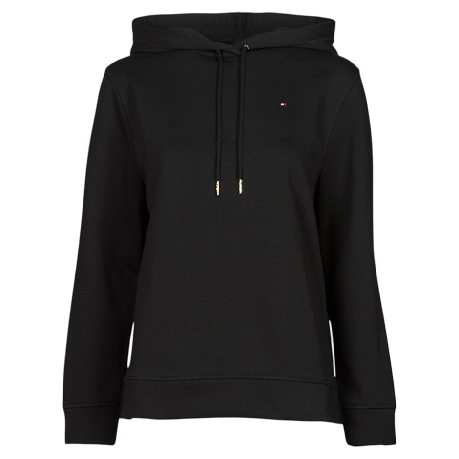 TOMMY HILFIGER Women's Flag Hoodie, Size S, 60% Cotton, 011 Black/Dark Sabl