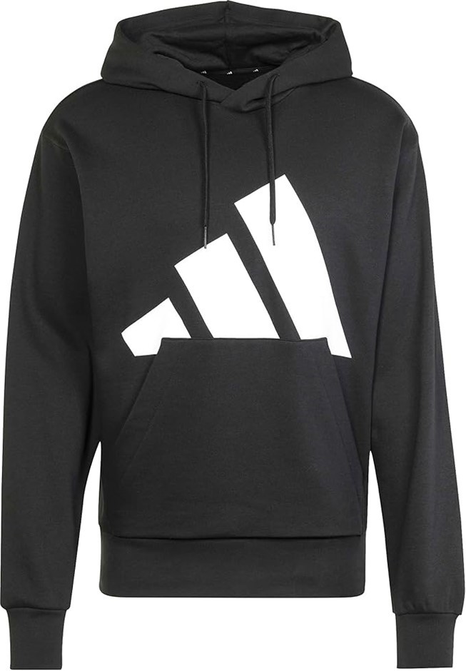 ADIDAS Men's Sportswear Essentials Big Logo Fleece Hoodie, Size XL, Black/W