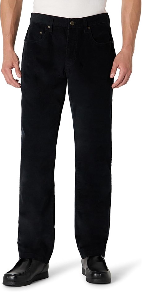 Amazon Essentials Men's Straight Fit 5 Pocket Corduroy Pant, 32W x 30L, Bla