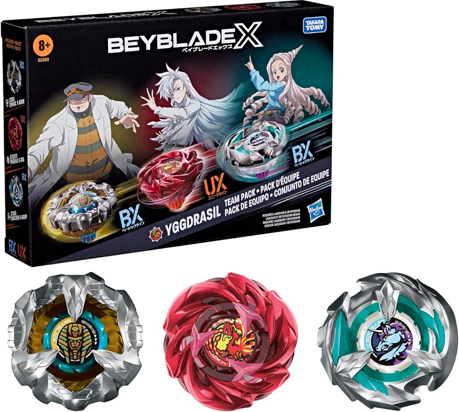 Beyblade X Yggdrasil Team Pack, Includes 3 Takara Tomy Tops, Battling Tops