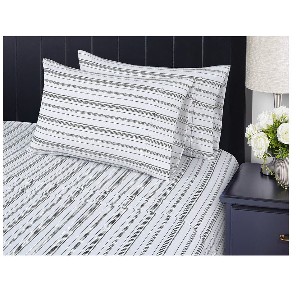 SOUTH POINT King Size, Fitted Sheet Only No Pillow Cases Bohemian Stripe NB