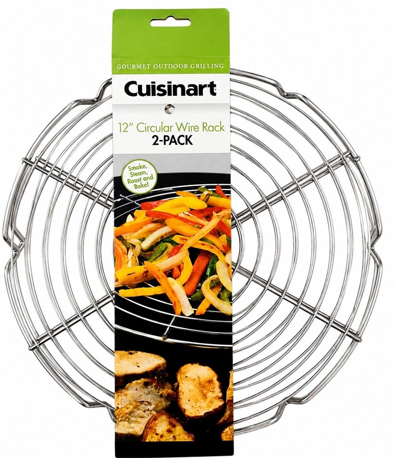 CUISINART Gourmet Outdoor Grilling Circular Griddle Wire Rack 12 Inch, 2-Pi