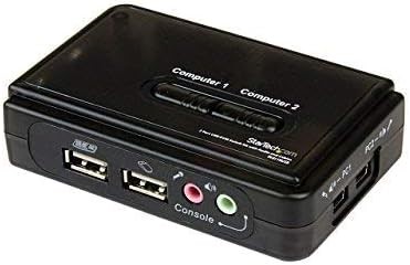 StarTech.com SV211KUSB 2-Port USB KVM Switch Kit with Audio and Cables, Pus