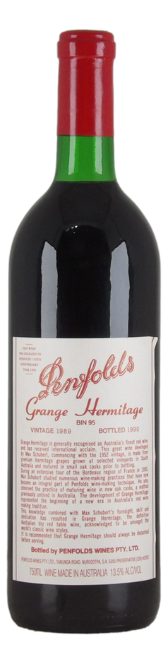 Penfolds Bin 95 Grange Hermitage 1989 (1x 750mL), SA.