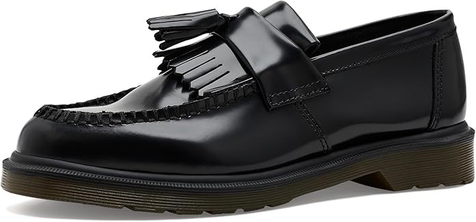 DR. MARTENS Unisex Adrian Tassel Loafer, US8W/7M/UK6/EU39, Black Smooth Lea