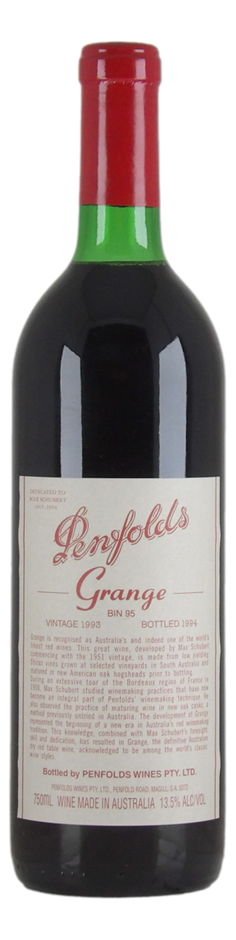 Penfolds Bin 95 Grange 1993 (1x 750mL), SA.