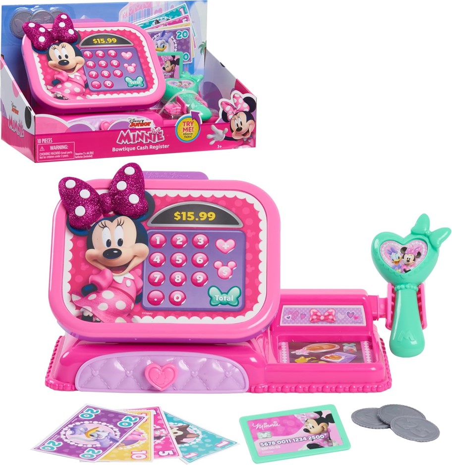 Minnie Mouse Disney Junior Bowtique Cash Register NB: damaged packaging