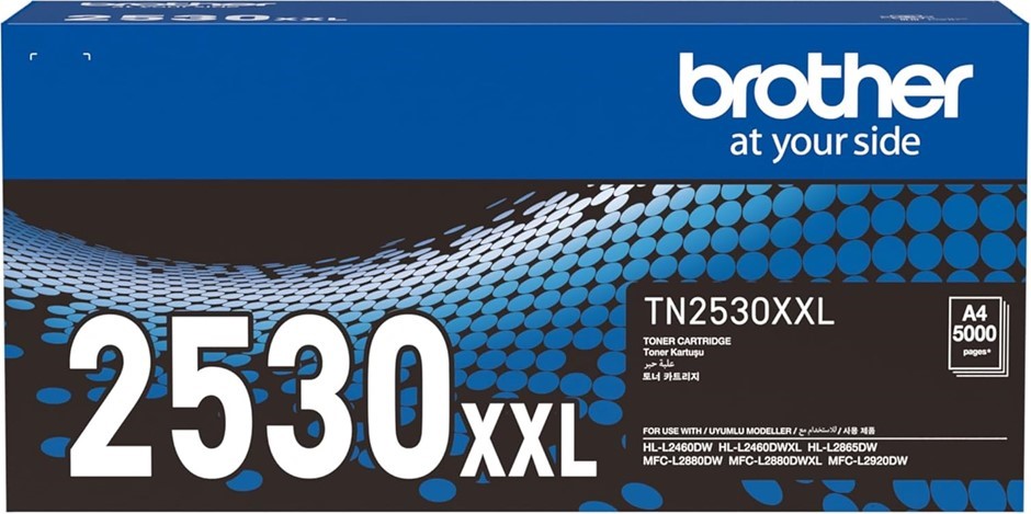 Brother Genuine TN2530XXL Black Toner Cartridge, Page Yield Up to 5000 Page