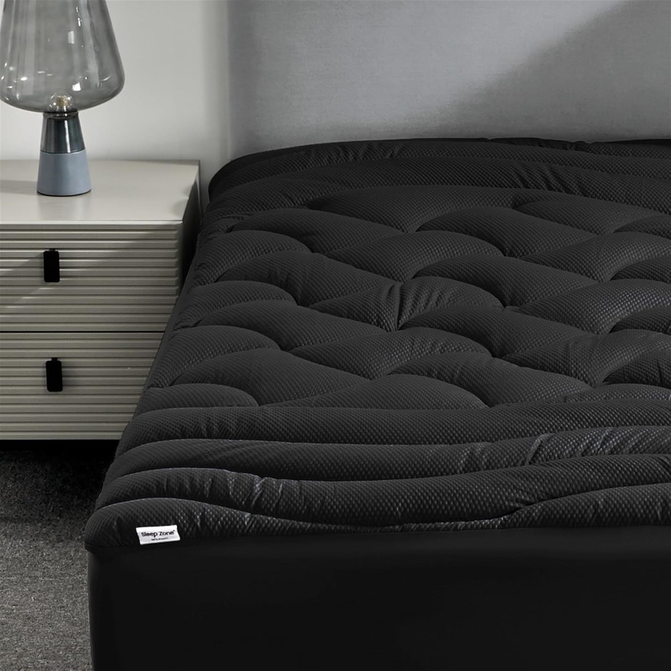 SLEEP ZONE Cooling Queen Mattress Topper, Premium Zoned Cool Mattress Pad C