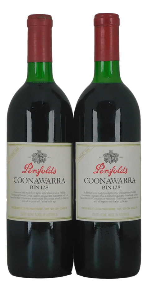 Penfolds Bin 128 Shiraz 1985 (2x 750mL), Coonawarra, SA.