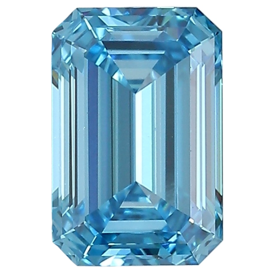 2.52 Carat Emerald Cut Diamond Fancy Intense Blue /VS1
