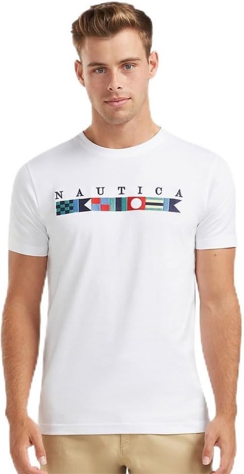 NAUTICA Men's Fortis T-Shirt, Size XL, White, NAN1I00836908. RRP: $64.95.