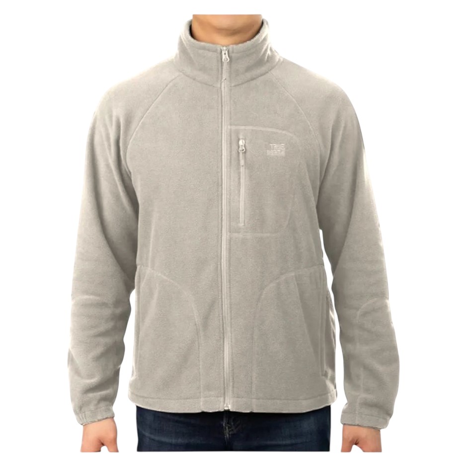 TRUE NORTH Men's Polar Fleece Jacket, Size S, Light Grey. Buyers Note - Di