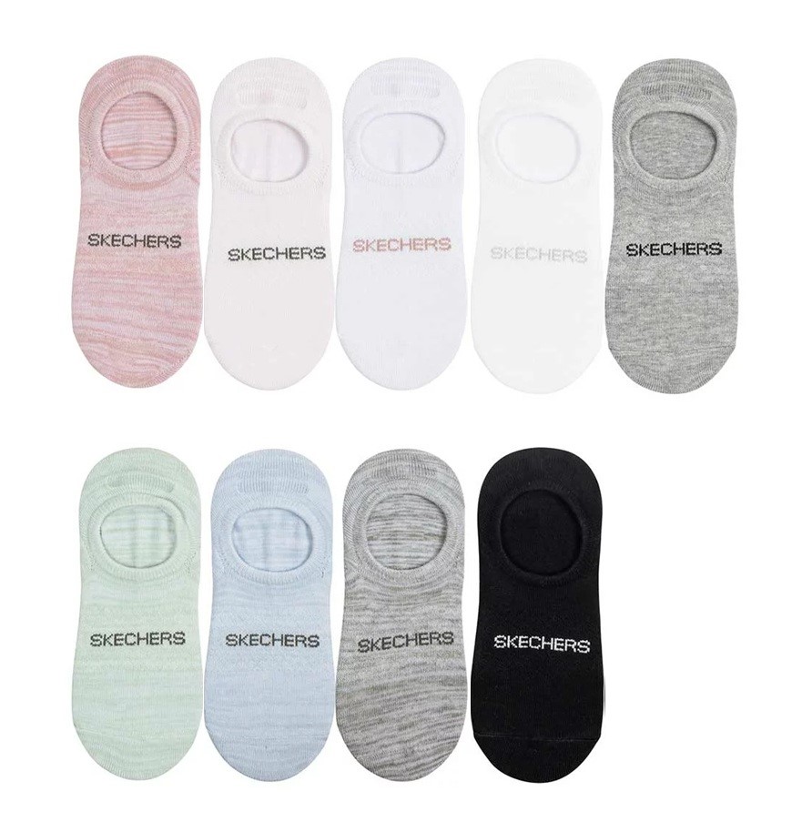 9 Pairs x SKECHERS Women's No Show Socks, Sock Size 9-11, Shoe Size 6-9.5,