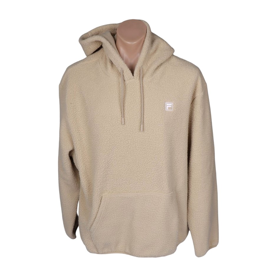 FILA Men's Carlo Sherpa Hoodie, Size S, Beige (Oyster Grey), 241264. Buyer