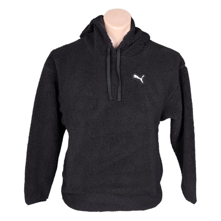 PUMA Sherpa Hoodie, Size S, Black (01). Buyers Note - Discount Freight Rat