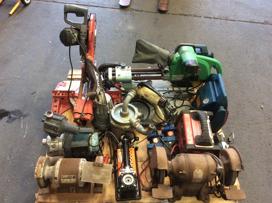 Mixed Brand Bench Grinders, Pumps And Power Tools