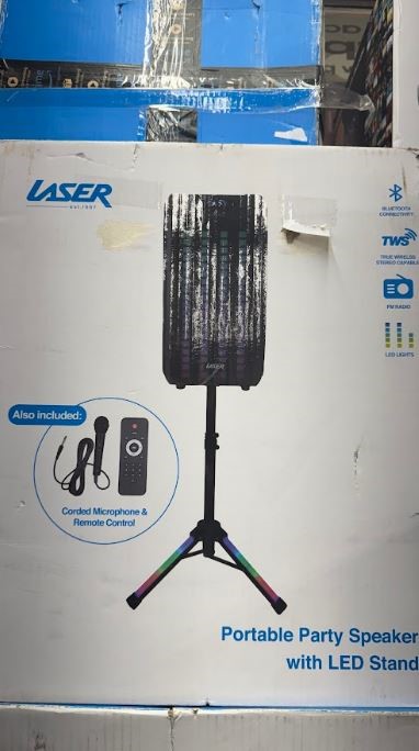 CLOSING DOWN SALE: x2 Portable Speaker with LED Stand