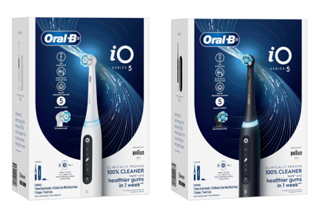 ORAL B 1 x iO Series 5 White Bluetooth Electric Toothbrush with A.I (White)