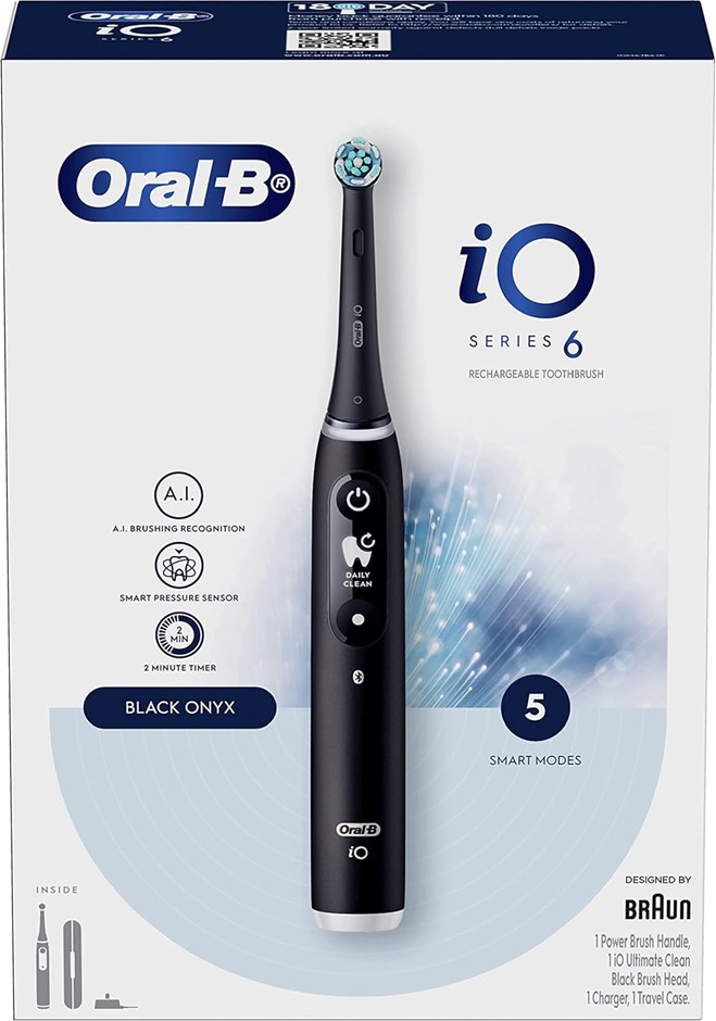 2 x ORAL-B iO 6 Electric Toothbrush with 1 App Connected Handle, 1 Ultimat