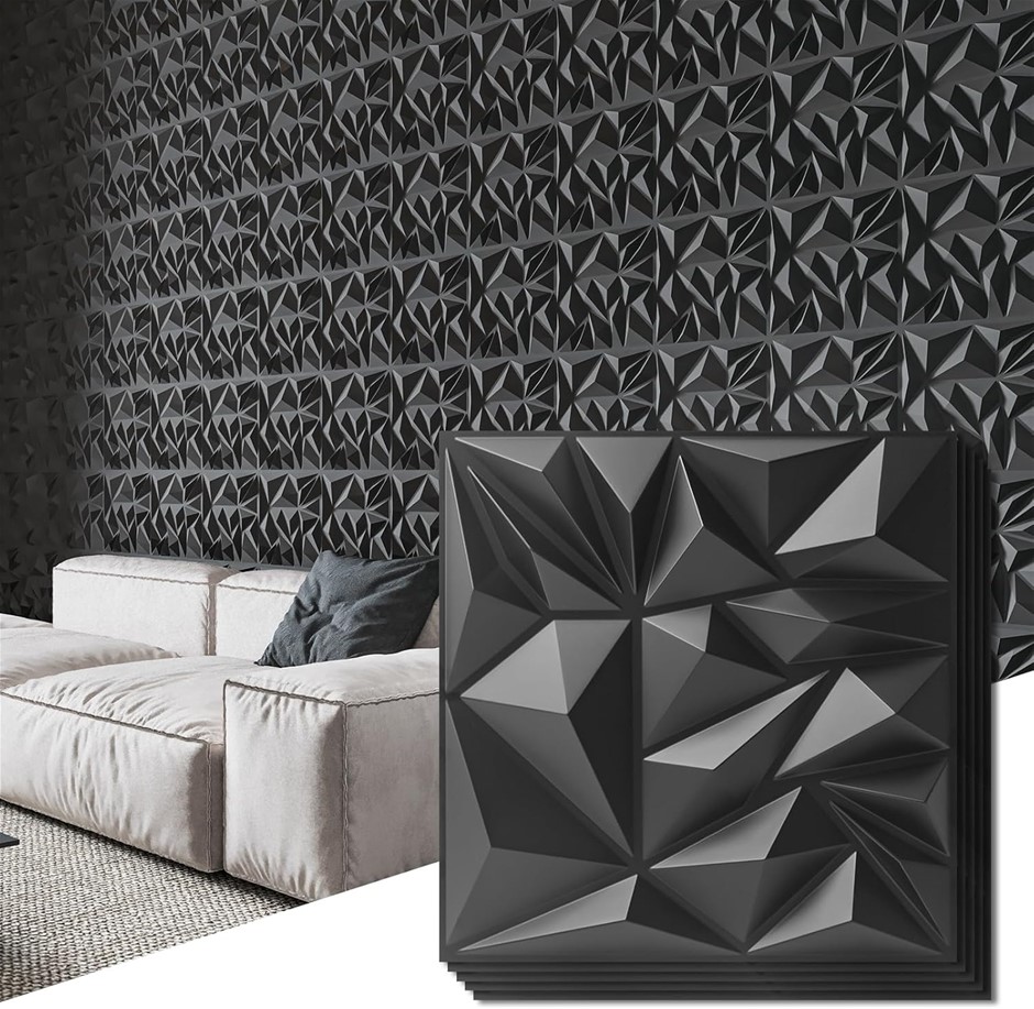 ART3D 33-Pack 3D Wall Panels for Interior Wall Decor, Modern Diamond Textur