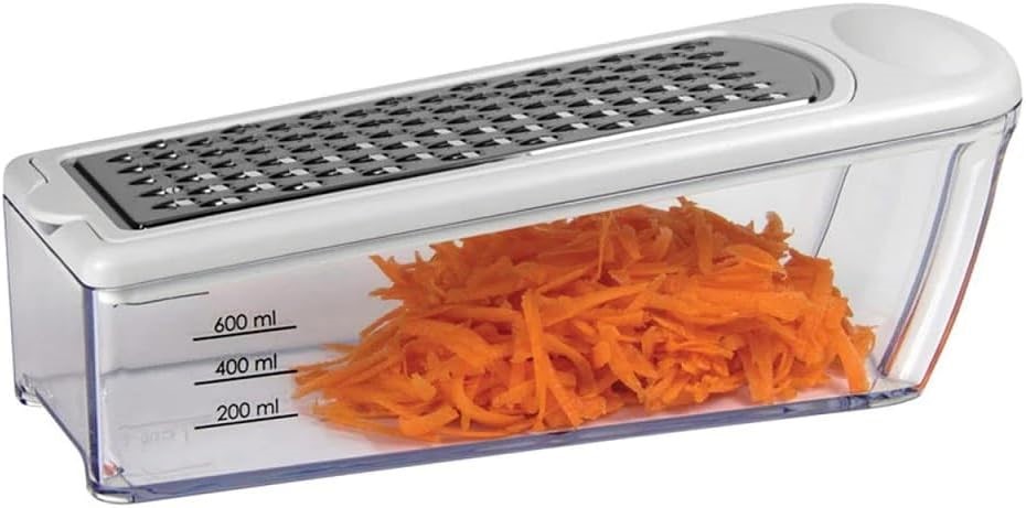 AVANTI Multi Functional Boxed Grater with 4 Blades, White.