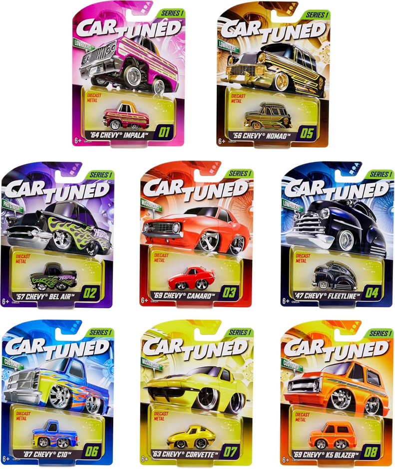 CARTUNED Series 1-8 Pack, Diecast Vehicle, Ages 6+ Years