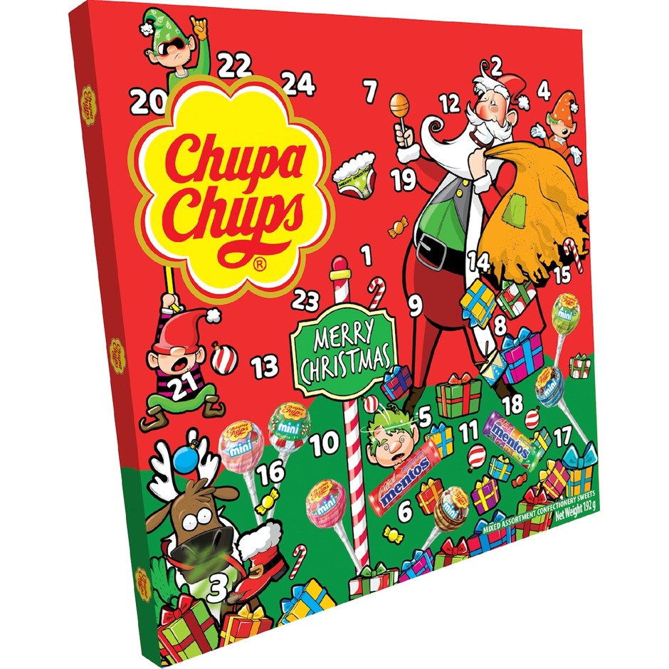 6 X Chupa Chups & Mentos Minis Mixed Assortment Advent Calendar 192g