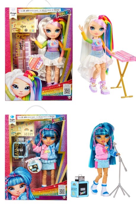 2 X RAINBOW HIGH JR DOLLS: 1 X Rainbow High Jr High Rock Band - Skyler, Bl