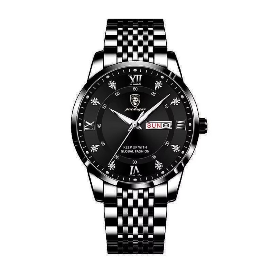 Luxury Business Men's Quartz Watch Stainless Steel, Black