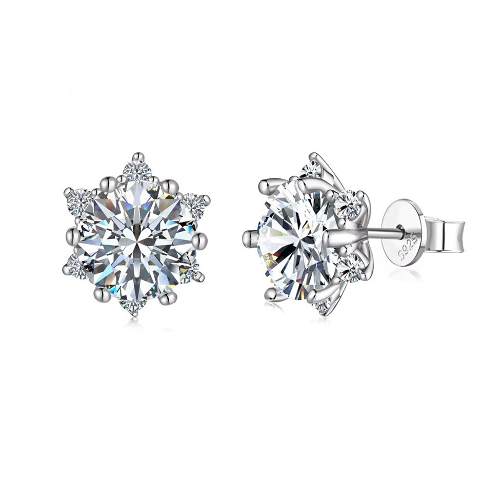 2.38ct Pear Lab Created Moissanite 925 Sterling Silver Earrings