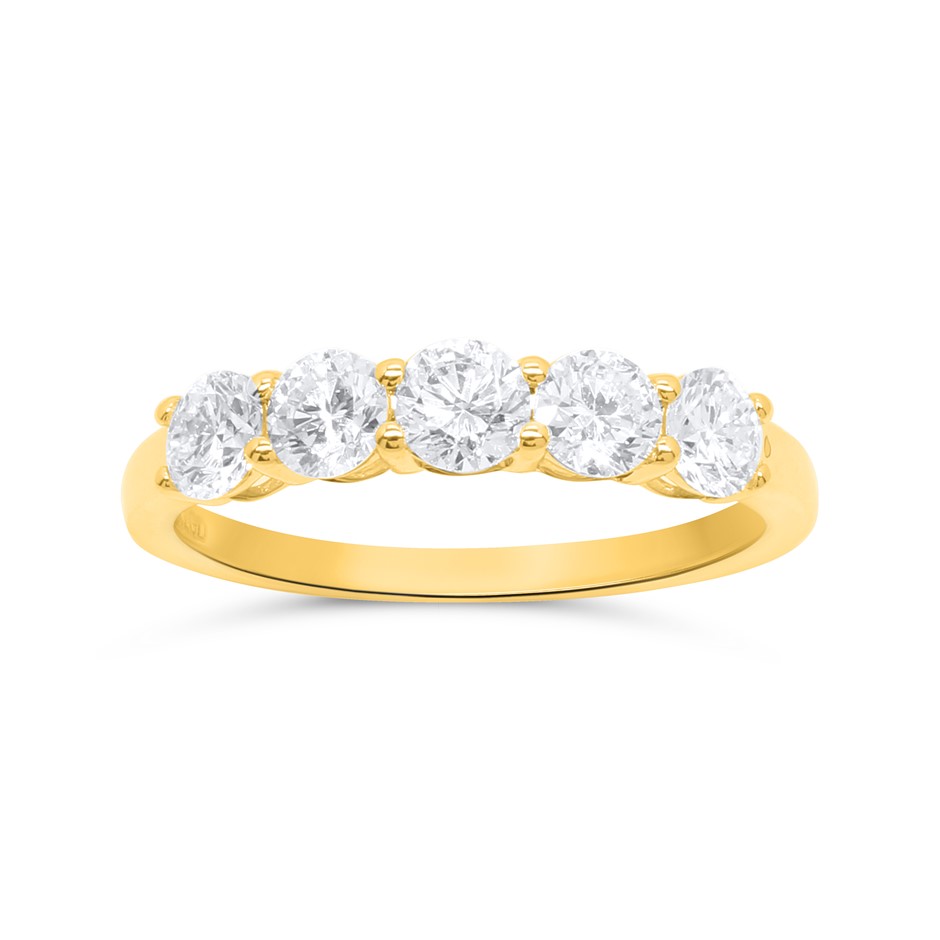 1.00 Carat yellow gold lab grown diamond band ( Stamped 9K )