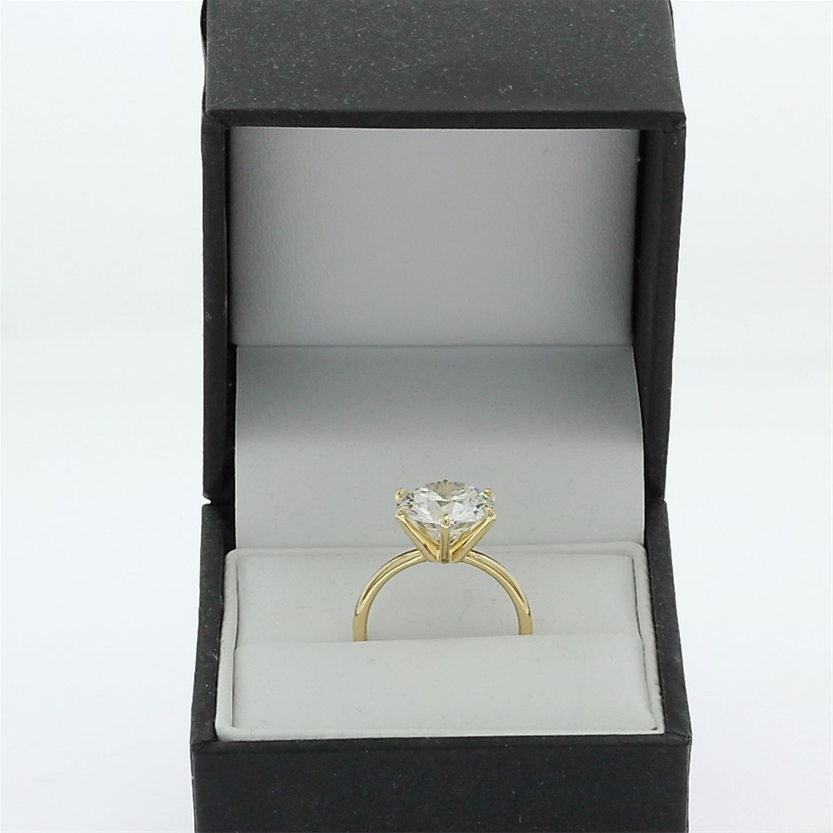 3.00 Carats 18K yellow gold Diamond Solitaire ring IGI certified