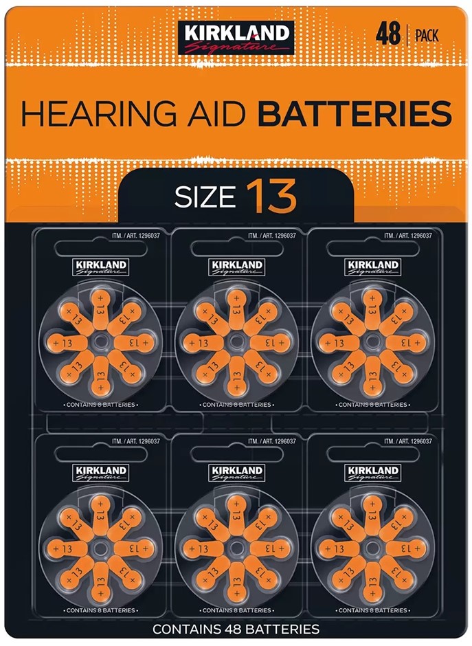 Kirkland Signature Hearing Aid Batteries Size 13 2 x 48 Pack