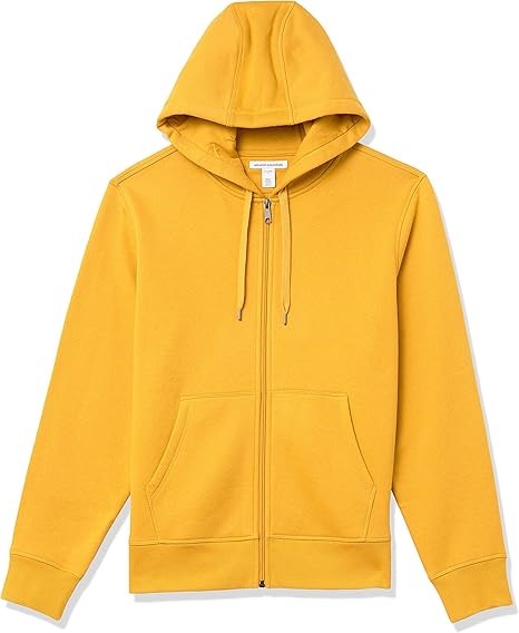 Amazon Essentials Mens Fleece Full Zip Hoodie, Gold, XXL