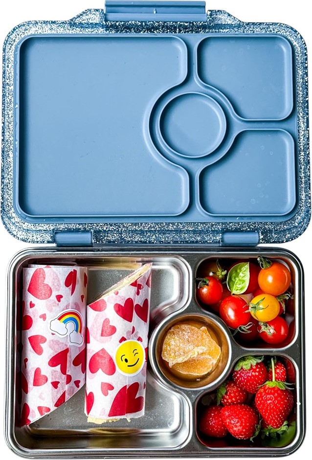 Yumbox Prêt Stainless Steel Leakproof Bento Lunch Box – 3-Compartment, Sand