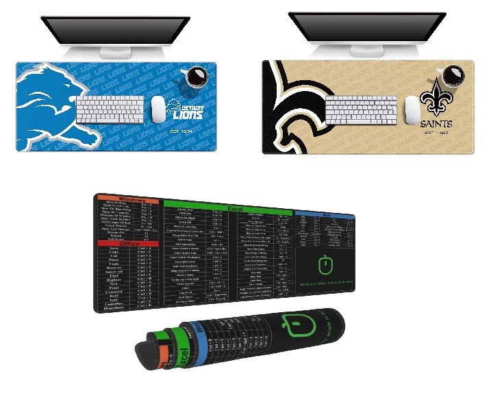 3 x Gaming Mouse Pad. 2 x YOUITHEFAN NFL Logo Series Desk Pad. 1 x GIANLAIM
