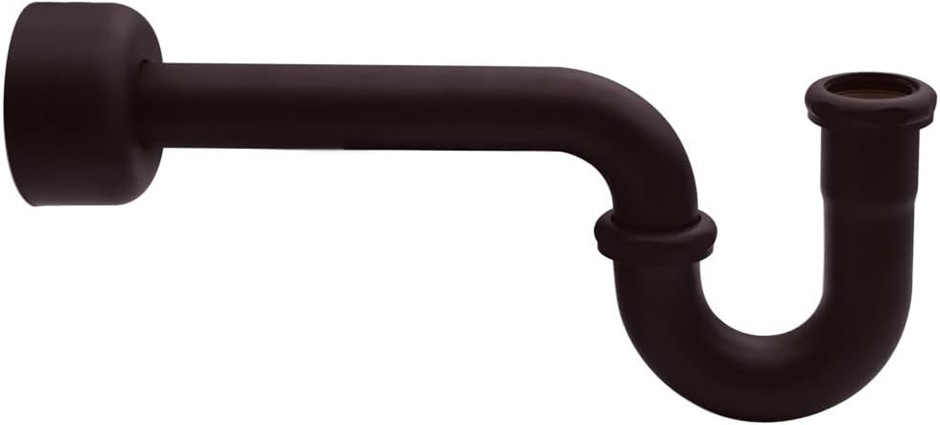 WESTBRASS A400-1-12 1-1/2" OD 17 Gauge P-Trap with High Box Flange, Oil Rub