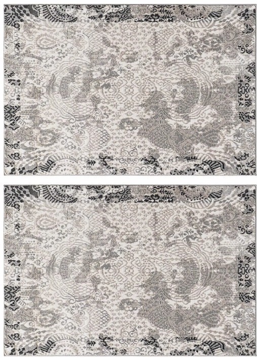 2x MON CHATEAU Accent Rug, 76 x 114cm, Grey. NB: minor use