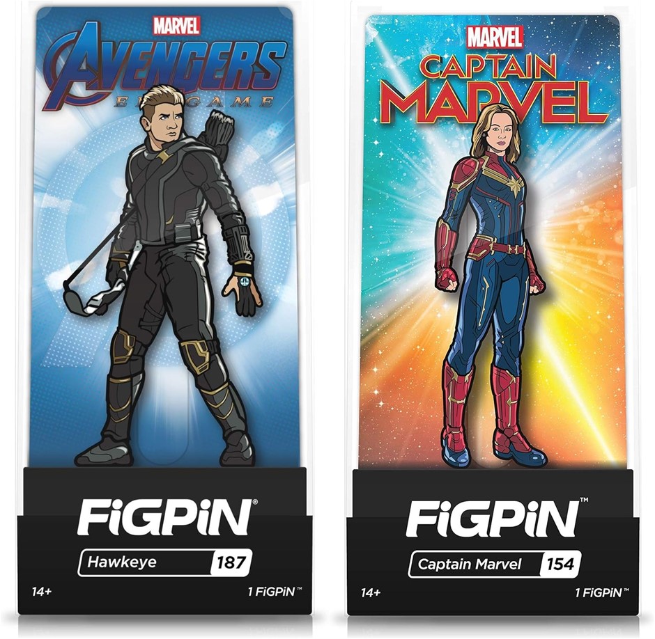 MARVEL FiGPiN Bundle: 1 x Captain Marvel & 1 x Hawkeye