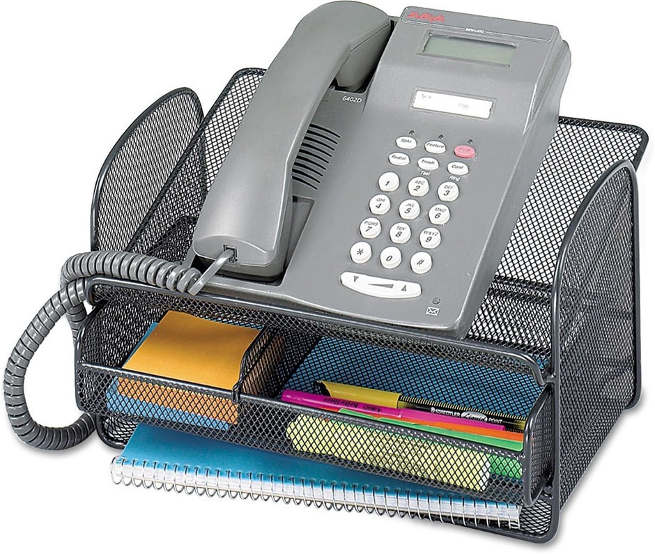 SAFCO 2160BL Onyx Angled Mesh Steel Telephone Stand, 11 3/4 x 9 1/4 x 7, B